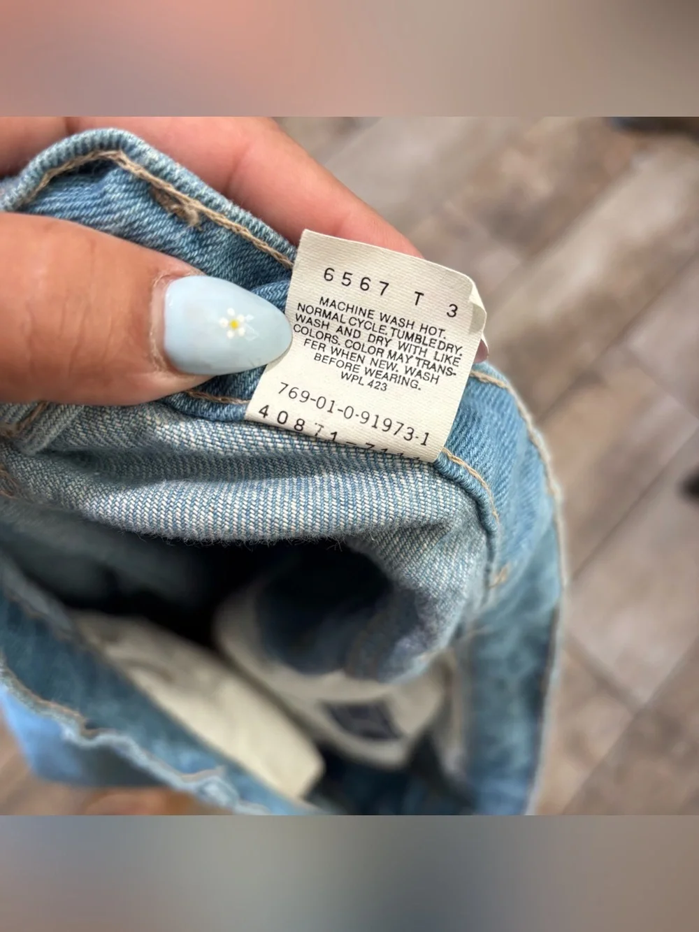 Vintage Levis With a Skosh More Room 34x30 White Tab Label USA Light Wash